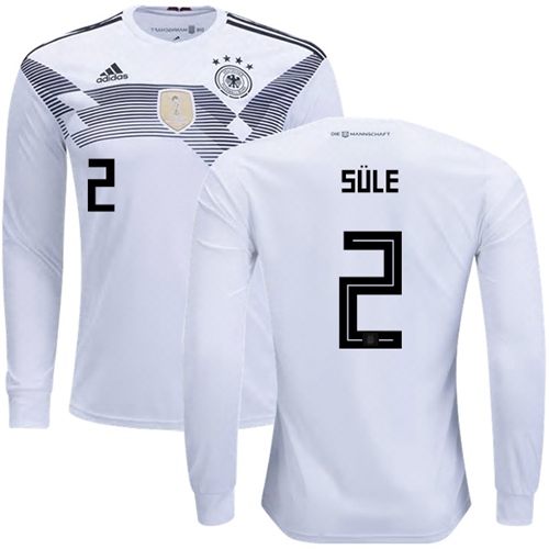 Germany #2 Sule White Home Long Sleeves Soccer Country Jersey